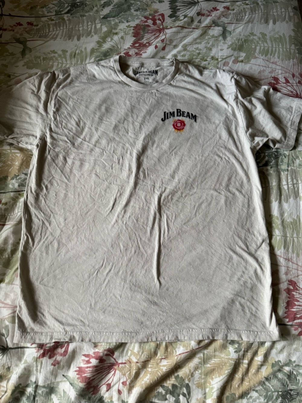 Jim Beam Men's Short Sleeve Logo T-Shirt in Cream